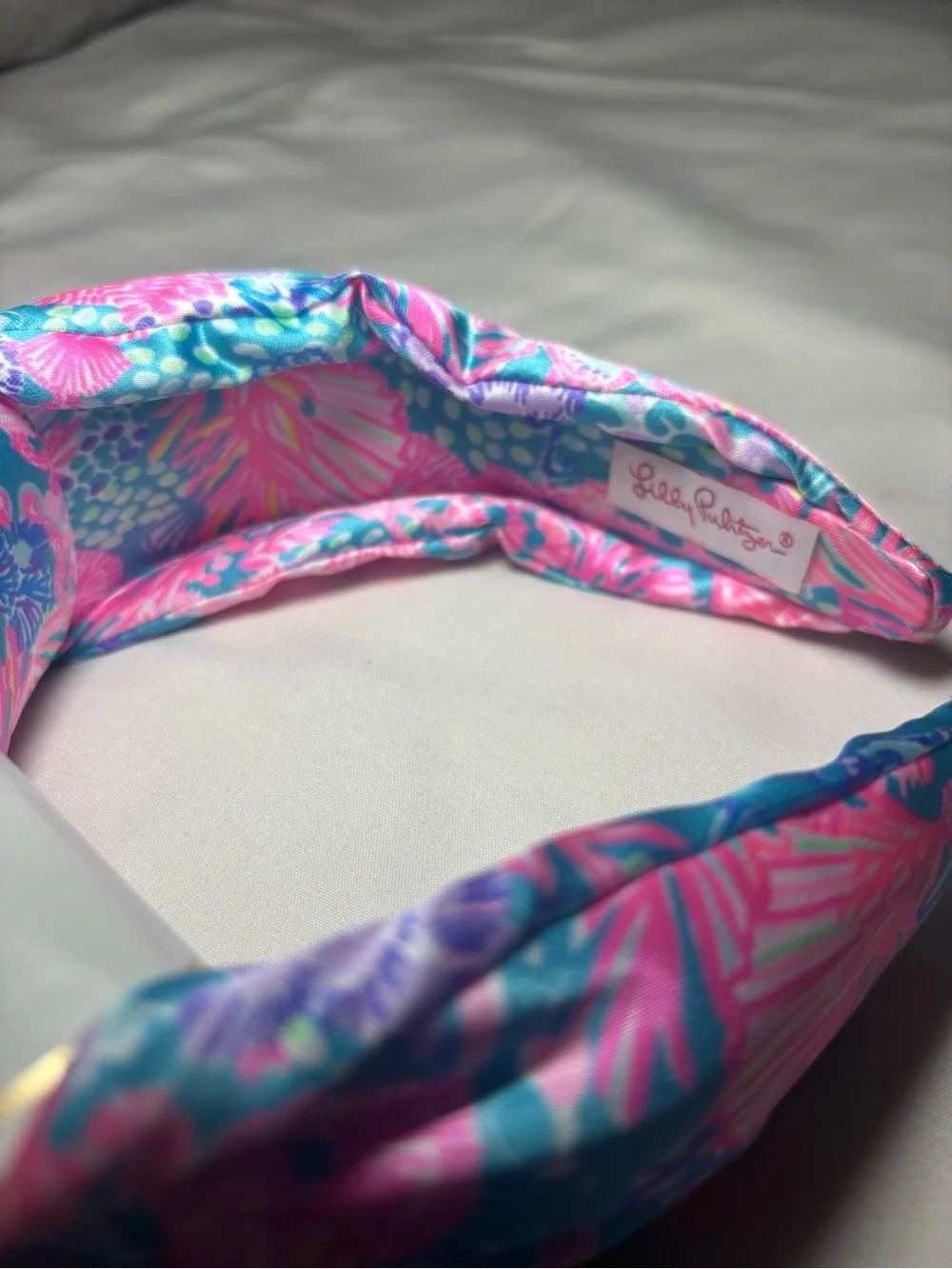 NWT Lilly Pulitzer “Splendor in the Sand”Pink & Aqua Wide Knotted Headband
